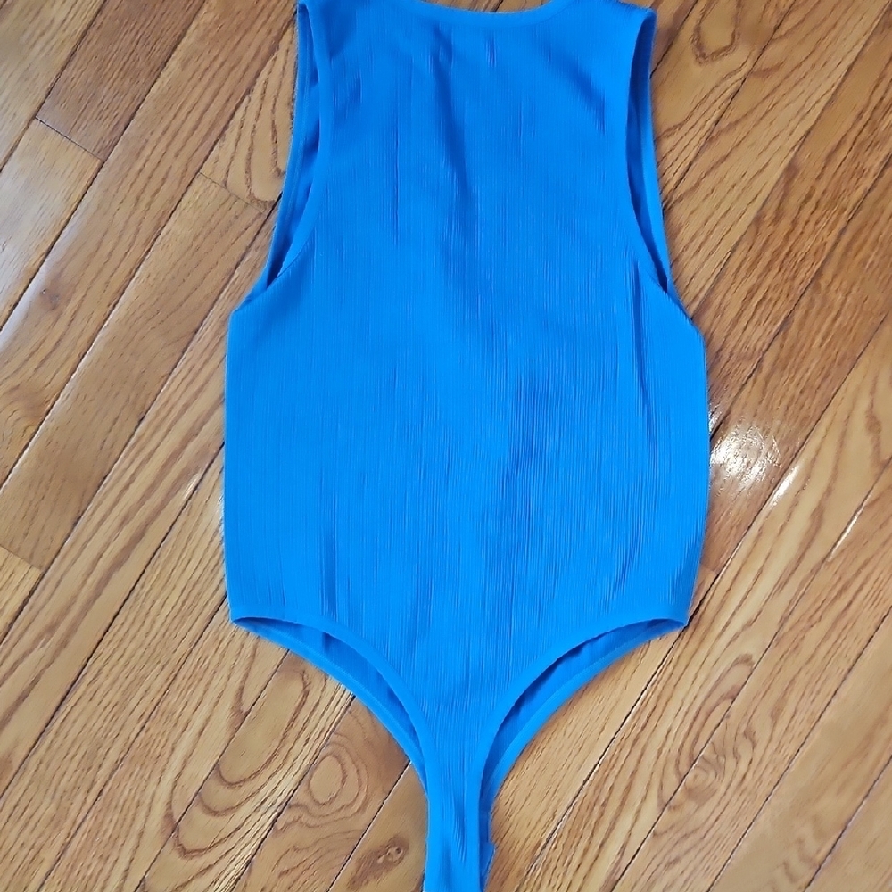 Dynamite Ribbed Blue Bodysuit - Picture 5 of 5